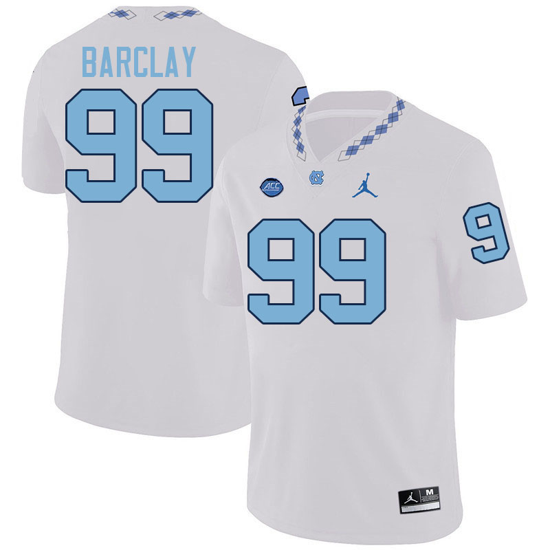 #99 George Barclay North Carolina Tar Heels Jerseys,Apparels,Uniforms Stitched-White